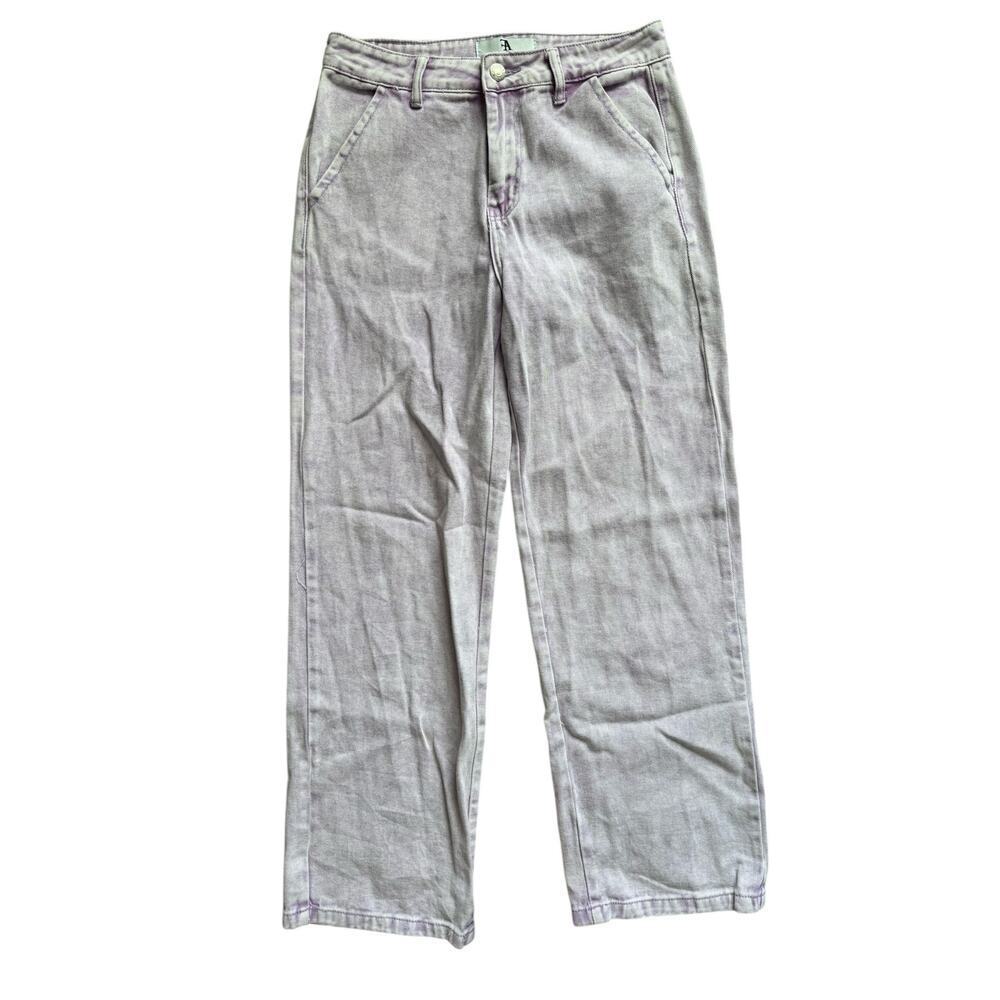 Flying Angel Women’s Wide Leg Jeans 9/29 Lilac Purple Acid Wash Denim Y2K Style - Picture 2 of 6